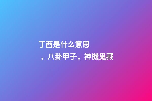 丁酉是什么意思，八卦甲子，神機鬼藏